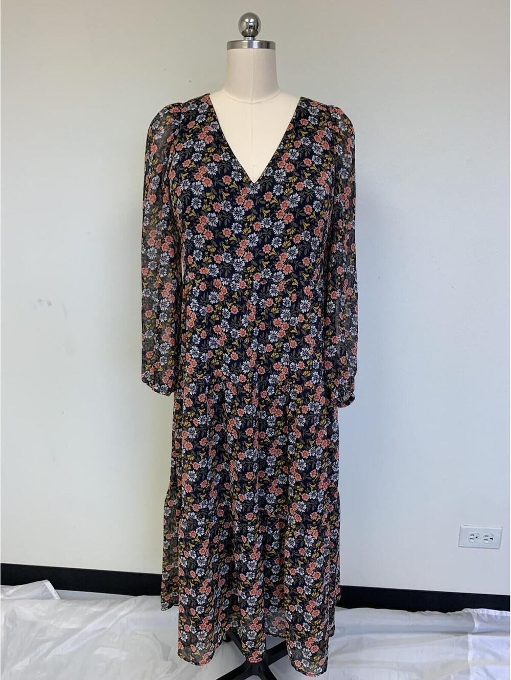 Loft Womens Summer Dress Long sleeve Maxi Sz 8 Or M